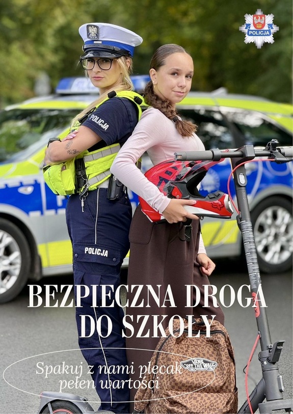 Plakat Bezpieczna droga do szkoły - hulajnogi elektryczne